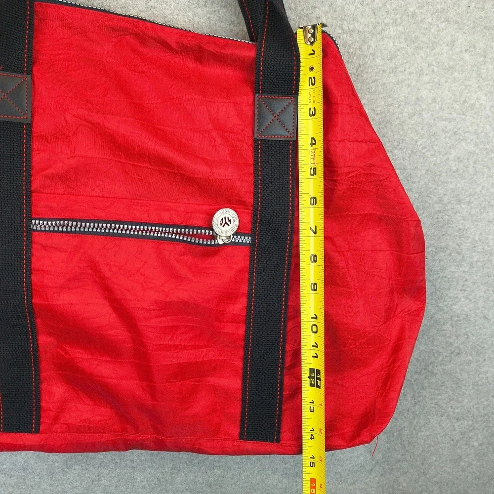 Vintage New York Company Duffle Bag Red 1996 Retro NYC Token 90s Pockets 17x15
